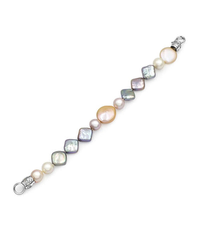 Pearl Bracelet Sterling Silver With Rhodium Plating Modern Chic