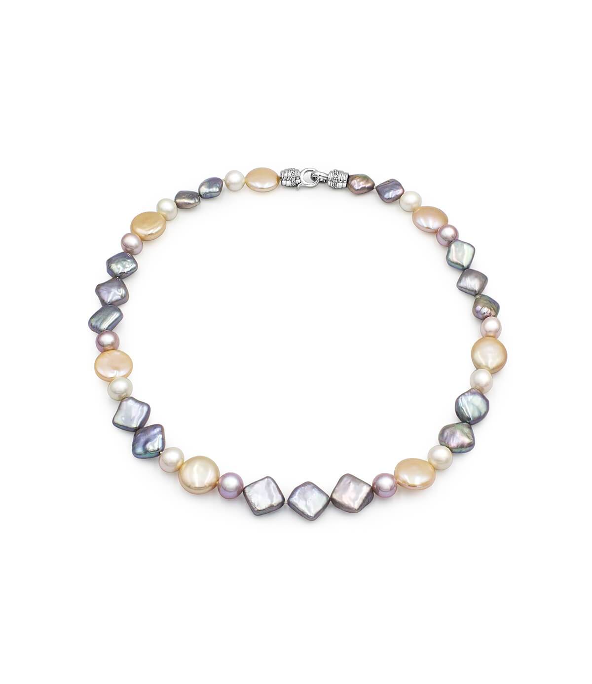 astral trio freshwater pearl necklace sterling silver