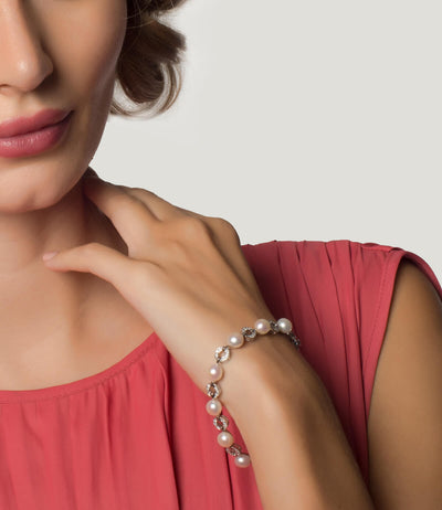 Athena Pearl Bracelet in Sterling Silver