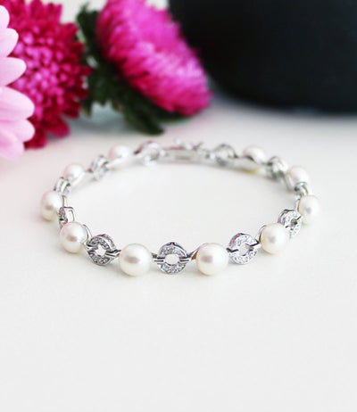 Sterling Silver Pearl Bracelet