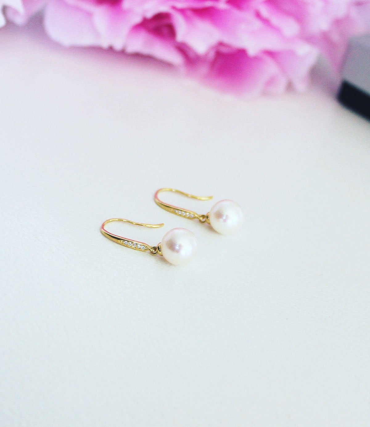 Bella Gold Vermeil Pearl Drop Earrings Freshwater