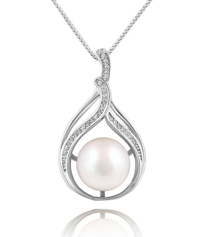Freshwater Pearl Pendant Necklace in Sterling Silver