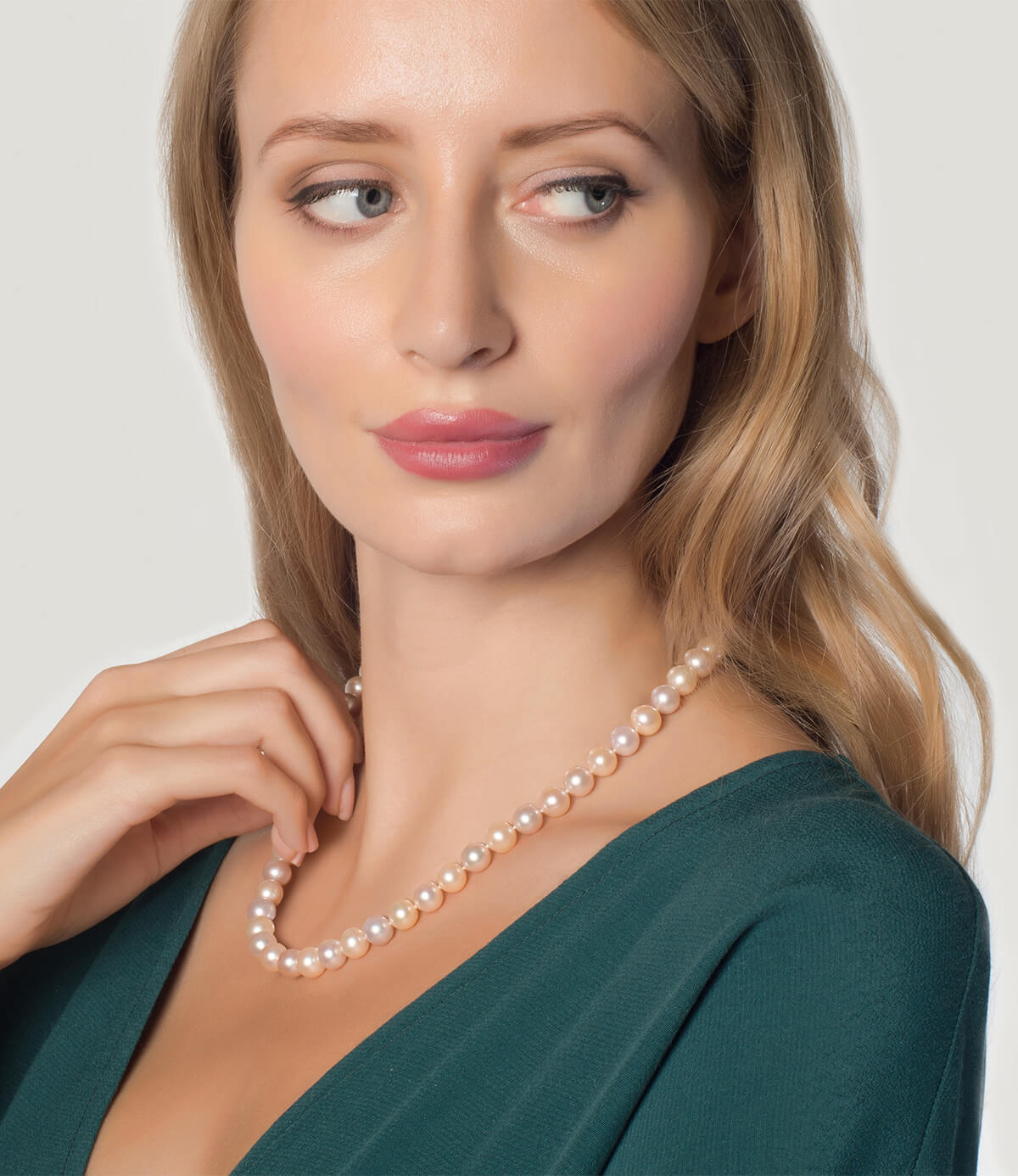 freshwater pearl necklace pink peach colour