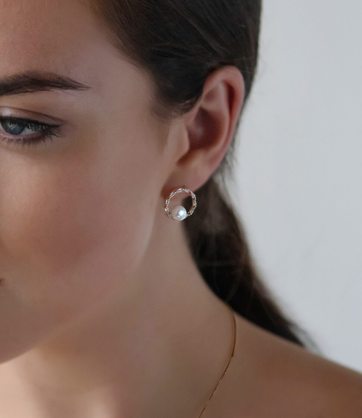 Gold Vermeil Halo Pearl Stud Earrings