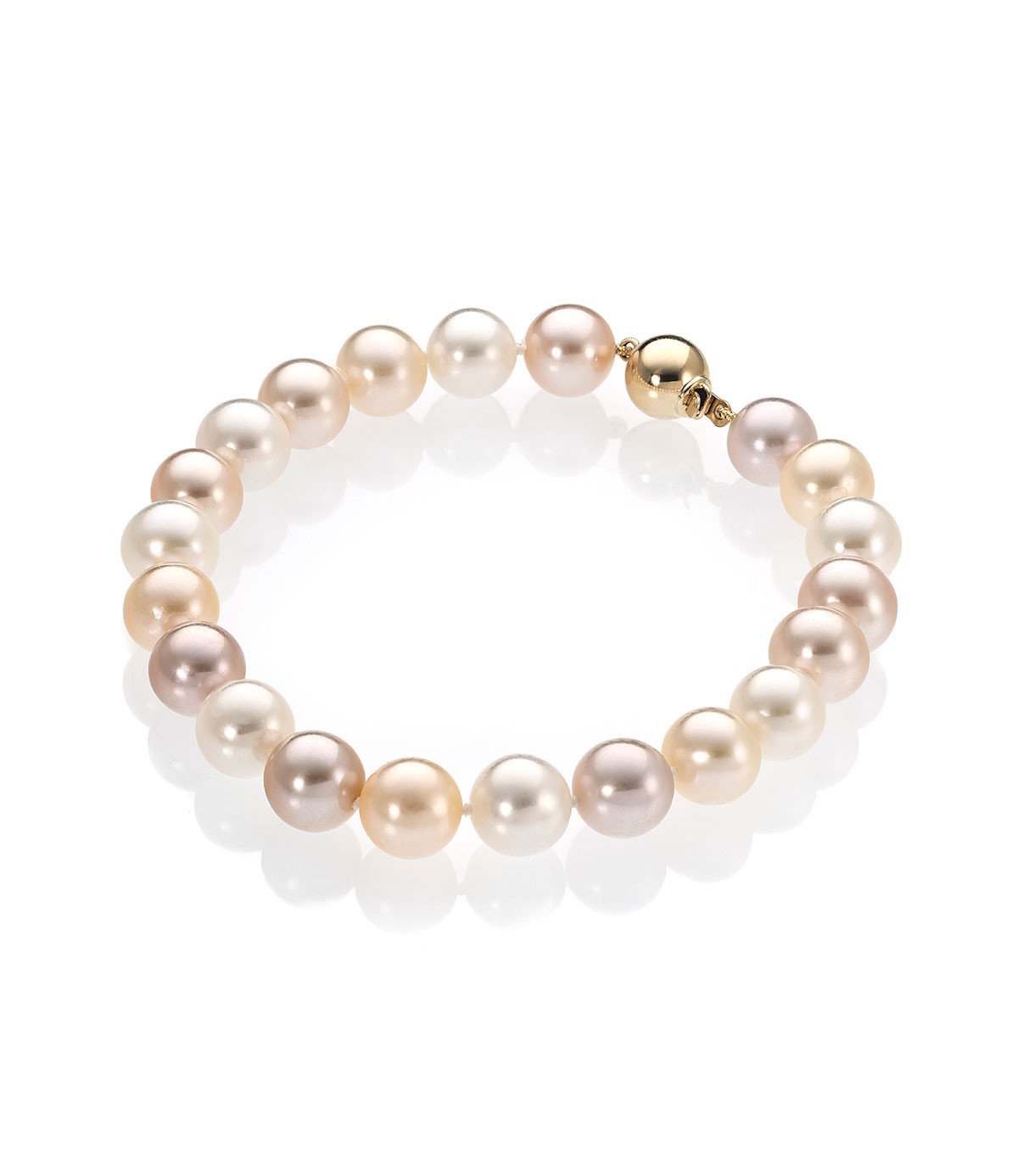 Pearl Bracelet Luxury 18k Yellow Gold Multicolor
