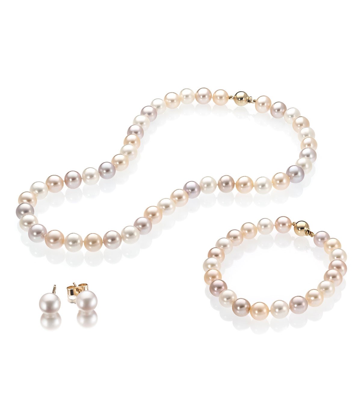 Luxury 18k Yellow Gold Freshwater Pearl Jewellery Set