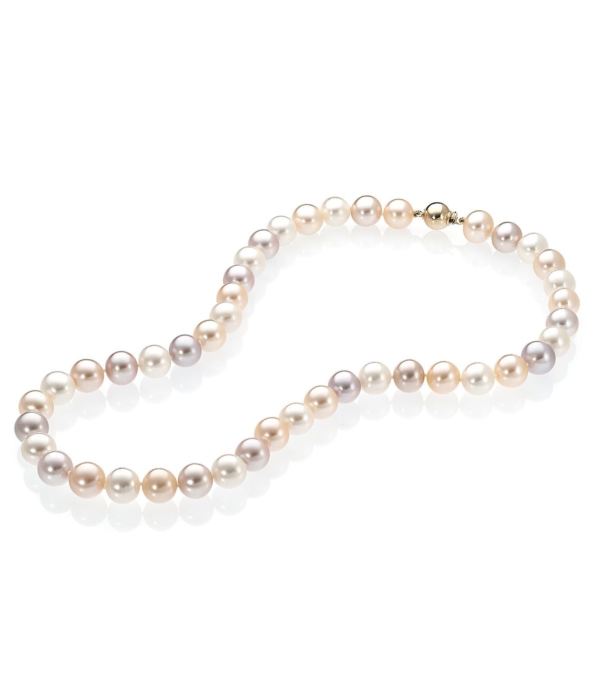 Multicolor Freshwater Pearl Necklace in 18k Yellow Gold