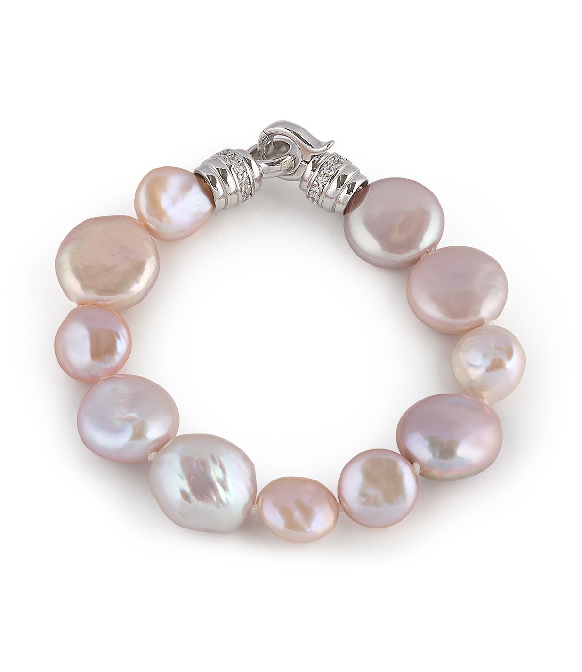 Pearl Bracelet in Sterling Silver Metropolis Pink Baroque