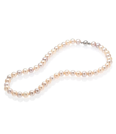 multicolor freshwater pearl necklace with sterling silver ball clasp